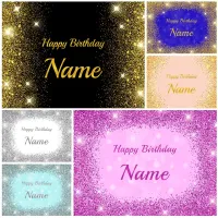 Golden Pink Silver Glitters Party Decoration Background Custom Name Backdrops Birthday Communion Wedding Anniversary Wall Decor Cleaning Tools