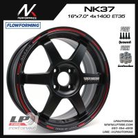 [ส่งฟรี] ล้อแม็ก NK Performance รุ่น NK37A TTA ลาย TE37 ขอบ16" 4รู100 สีดำด้านขลิบแดง กว้าง7" FlowForming จำนวน 4 วง