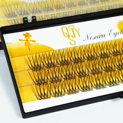 QSTY 120 Bundles Mink Eyelash Extension Natural 3D Russian Volume Faux Eyelashes Individual 10D Cluster Lashes Makeup Cilia