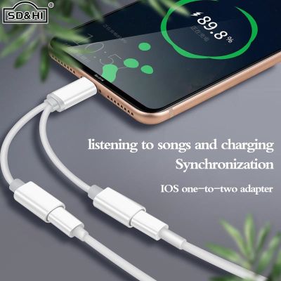 Chaunceybi 2 In 1 Audio IOS Music Charger Cable Iphone 8 7 6 X XS XR Earphone Converter