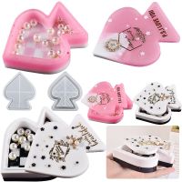 [COD] diy glue silicone mold spade heart checkerboard box peach heart-shaped storage decoration grinding