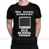 High Quality Men Black T-Shirt New School Scientist Old School Gamer Retro Rpg Pure Cotton Shirt Tees Harajuku Tshirt