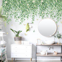 ✨Pirit Pirit✨ลดกระหน่ำ✨Nordic Fresh Plant สติ๊กเกอร์ติดผนังมุมบน Line Green Plant Daisy Wallpaper