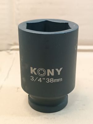 KONY ลูกบล็อกลม​  ลูกบล็อกยาว 3/4"(6หุน)  เบอร์  38   มม.  รุ่นงานหนัก (IMPACT SOCKET)