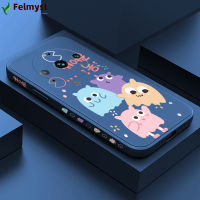 เคสป้องกันสำหรับ Realme 11 Pro 5G Realme 11 Pro + 5G ดีไซน์รูปการ์ตูนครอบครัวมอนสเตอร์เคสโทรศัพท์มือถือลายขอบสี่เหลี่ยมแบบน้ำปลอกซิลิโคนคลุมทั้งหมด