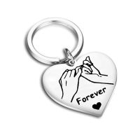 【DT】Fashion Engraved Forever Pinky Promise Keyring Couples Boyfriend Husband Anniversary Gift Keychain Jewelry Women Men Key Fob hot