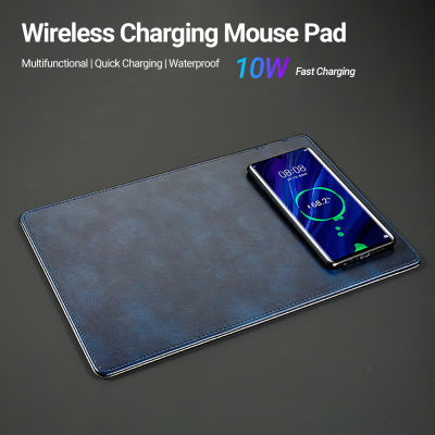 Weilang Wireless Charging Mouse Pad Multifunctional Quick Charging Waterproof 10W Faux Leather Inligent Wireless Charger Mouse Mat For Office Wireless Charging Mouse826