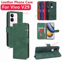 เคสหนังแบบฝาพับสำหรับ Vivo V29 Pro VivoV29 2023เคสโทรศัพท์ช่องเสียบบัตรเคสแป้นยึดกระเป๋าสตางค์กันกระแทก