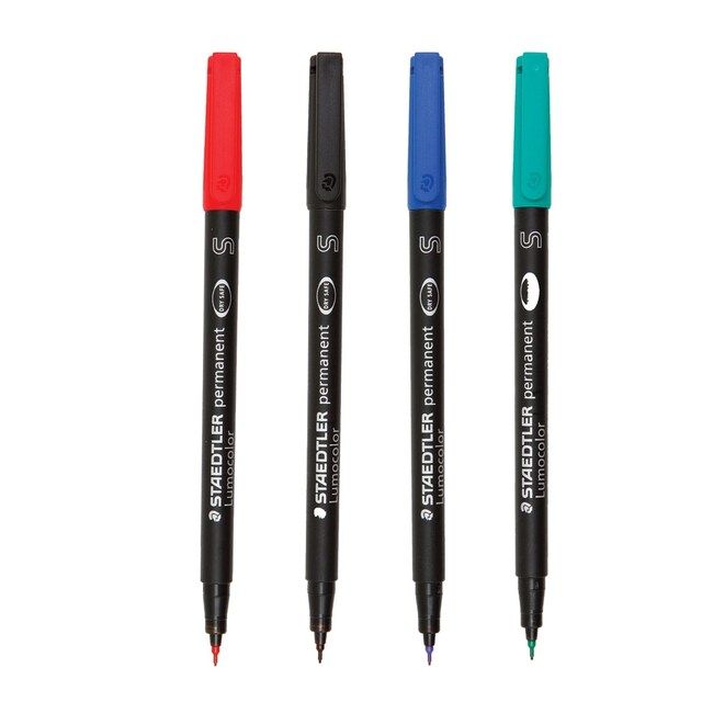 ชุดปากกา-staedtler-permanent-เขียนแผ่นใส-ลบไม่ได้-4-ด้าม-รุ่น-s