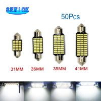 50Pcs C10W C5W LED Canbus Festoon 31มม.36มม.39มม.42มม.สำหรับรถหลอดไฟภายในหลอดไฟอ่านหนังสือป้ายทะเบียนสีขาวข้อผิดพลาดฟรี