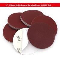 5 Inch 125mm Self Adhesive Sanding Discs Red Aluminum Oxide Sandpaper Glue-lined Round Backing Pads 60-2000 Grit