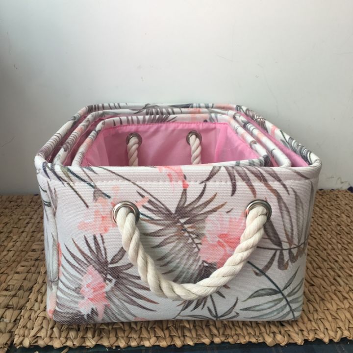 whism-folding-tropical-leaves-flowers-style-storage-basket-linen-laundry-hamper-barrel-bag-storage-holder-box-kids-toy-organizer