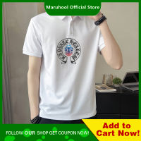 MARUHOOL เสื้อยืดแขนสั้นผู้ชาย,ใหม่ฤดูใบไม้ผลิเสื้อโปโลอเนกประสงค์ทรงหลวมปก MODE Korea เสื้อกันหนาวเสื้อปิดก้น