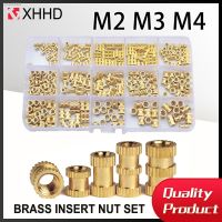 №✥ 250PCS Sert Double Pass Copper Knurl Nut Brass Insert Thread Metal Lock Nuts Embedded Fastener Assortment Kit Set Box M2 M3 M4