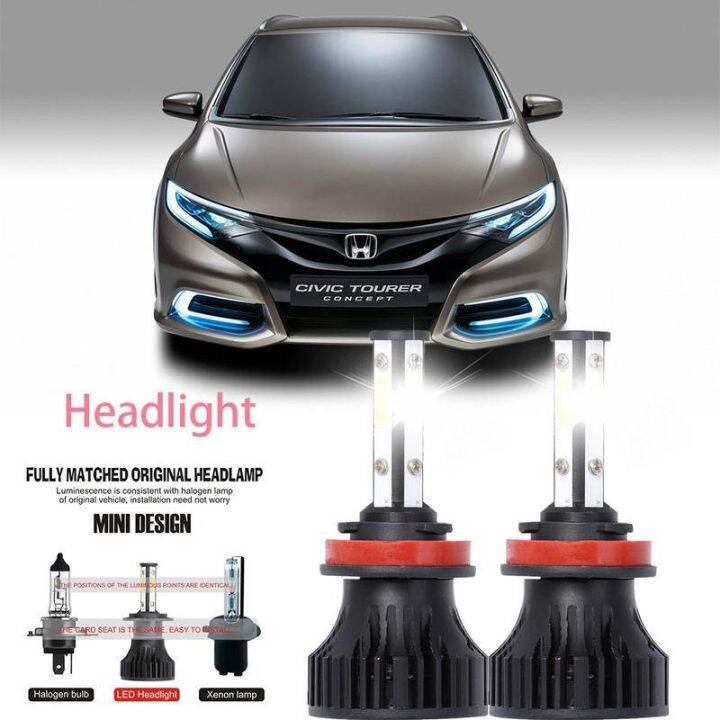 ไฟหน้ารถยนต์-led-40w-6000k-สีขาว-สําหรับ-honda-civic-1994-2001-2pcs