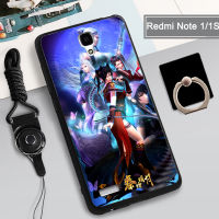 เคสสำหรับ Xiaomi นุ่ม Redmi Note 1/Note 1S เคสโทรศัพท์กล่องคลุมทั้งหมดทาสีป้องกันการตกป้องกันรอยขีดข่วนฝามีที่ถือวงแหวนและเชือกโทรศัพท์