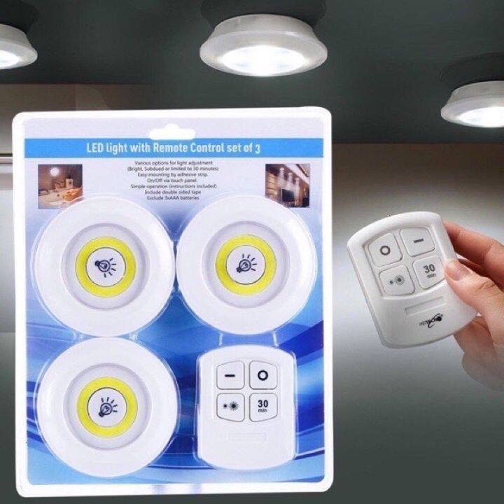 led-light-with-remote-control-ไฟ-led-ไร้สาย-รีโมท-ไฟ3ดวงรีโมท-ตั้งเวลาปิดได้