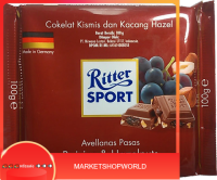 Raisin &amp; Hazelnut Chocolate Ritter Sport 100 G. (พร้อมส่ง)....