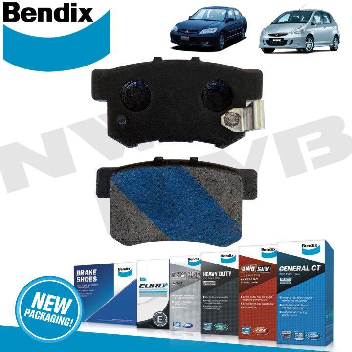 Bendix Brake Pads Rear Set GCT for Honda Civic and Jazz 20042006