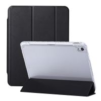 สำหรับ iPad Pro 11 2022 / 2021 / 2020 3-ล็อคพับหัวเข็มขัด Casing Tablet อัจฉริยะเป็นหนัง (สีดำ)