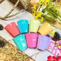 SuperSOSO! แก้วกาแฟเมลามีนน่ารักถ้วยกาแฟสั้น RAINBOW Tumbler M ขนาด 300 มล. เครื่องใช้บนโต๊ะอาหารทนทานเป็นมิตรกับสิ่งแวดล้อมของขวัญวันเกิดที่ดี