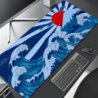 เครื่องเกม Blue Great Wave Mouse Pad ประเทศญี่ปุ่น บริษัท Mousepad แล็ปท็อปพรมโต๊ะเครื่องแป้ง Kawaii โต๊ะเครื่องแป้ง