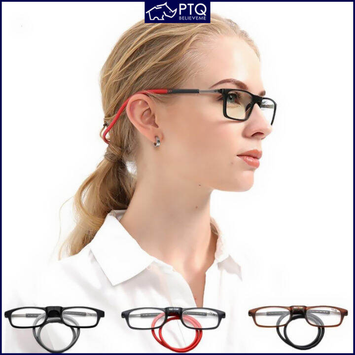 Reading Glasses Hanging NeckPortable TR90 Reading Glasses Long Legs Telescopic Headset