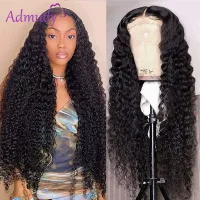 Deep Wave HD Transparent 13X4/13X6 Lace Front Human Hair Wigs Brazilian Preplucked 4X4 Lace Closure Wigs 360 Lace Frontal Wigs