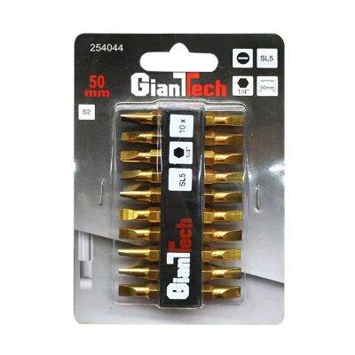 SuperSales - X1 ชิ้น - GIANT ระดับพรีเมี่ยม TECH ชุดดอกไขควงปากแบน 2 หัว SL5 x 50 รุ่น 254044 ขนาด 2 นิ้ว สีทอง ส่งไว อย่ารอช้า -[ร้าน Hopngern shop จำหน่าย อุปกรณ์งานช่างอื่นๆ ราคาถูก ]