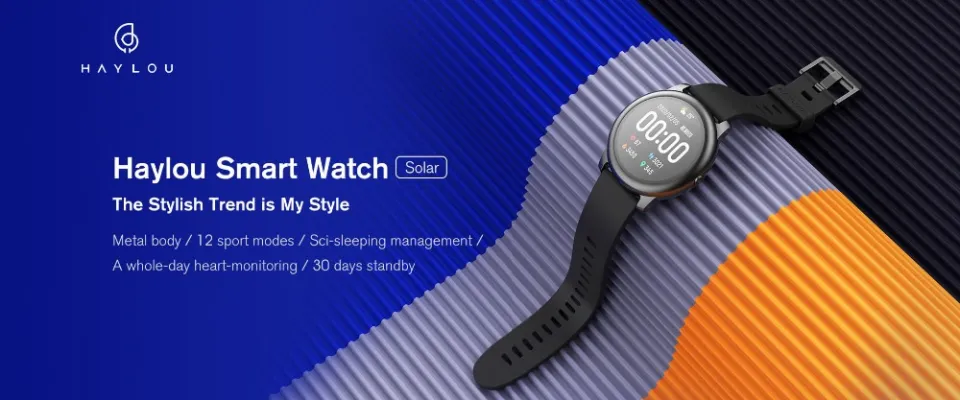 xiaomi Youpin Haylou Solar LS05 Smart Watch Sport Metal Round Case Heart  Rate Sleep Monitor IP68 Waterproof iOS Android Global