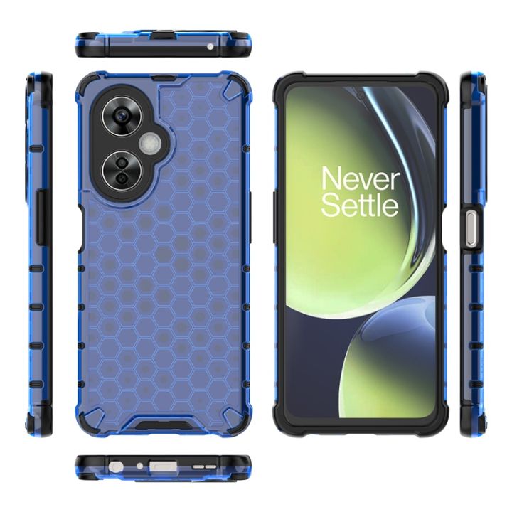 เคสเกราะกันกระแทกรังผึ้งสำหรับ-oneplus-nord-3-5g-nord3-nordce3lite-ce-3-lite-เคสใสเคสโทรศัพท์มือถือขอบซิลิโคนหรู