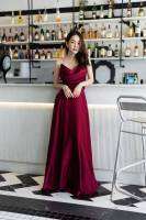 SUITABLE แม็กซี่ยาว ผ้าวาเลตินโนไหม  สายโซ่เพชร ช่วงอกย่น ทรงสวยมาก ใส่ออกงานมีแต่เกิดคะ งานอลังการมาก