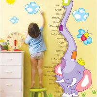 Elephant Removable Decor Wall Sticker/Decal Kid Child Height Chart Measure