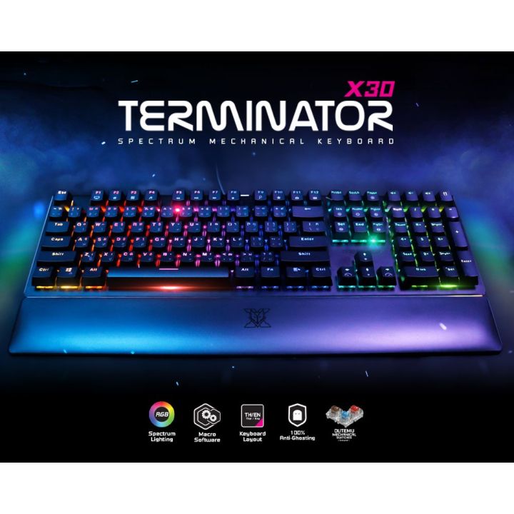 ืNewc ลด 50 % คีย์บอร์ด รุ่นขายดีNubwo X30 Terminator Spectrum Mechanical  Keyboard Rgb Macro สำหรับเกมส์หรือทำงานได้หมด | Lazada.Co.Th