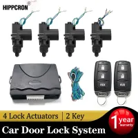 Hippcron ล็อคประตูรถยนต์รีโมทคอนโทรล Keyless Entry ระบบล็อคชุดด้วย 4 ล็อคประตู Actuator, Universal 12V