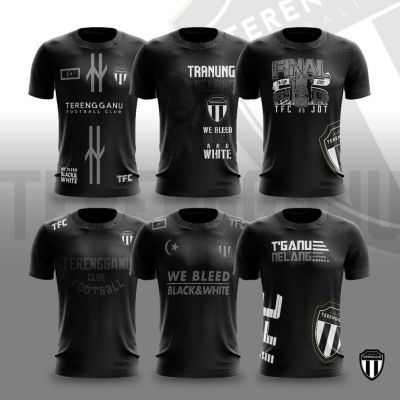 New FashionTERENGGANU FC Tshirt Microfiber TFC Tranung Nelang WE BLEED BLACK & WHITE 2023