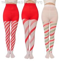 【hot】♠  Natal doce cane colorido listrado collants meia-calça cosplay traje acessório