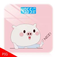 Digital Bathroom Scale เครื่องชั่งน้ำหนักดิจิตอล มาตรฐาน Cartoon weighing scale กระจกใส เครื่องชั่งน้ำหนักดิจิตอล แสดงผลหน้าจอ LCD มองเห็นได้ชัดเจนแม้ในที่มืด เครื่องชั่งน้ำหนักคน แสดงอุณหภูมิ Scale for Body Weight