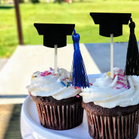 12pcs Cake Topper Bachelor Cap Cake Topper Graduation Cap Cupcake Topper DIY Party Cake Topper Decoration Graduation Hat