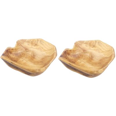 Wooden Fruit Salad Serving Bowl Hand-Carved Root Bowls Creative Living Room Real Wood Candy Bowl