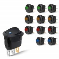 ♗✥❅ Round Toggle LED Switch 12V Car Truck Rocker On-Off Control Blue Green Yellow Red 5pcs a pack