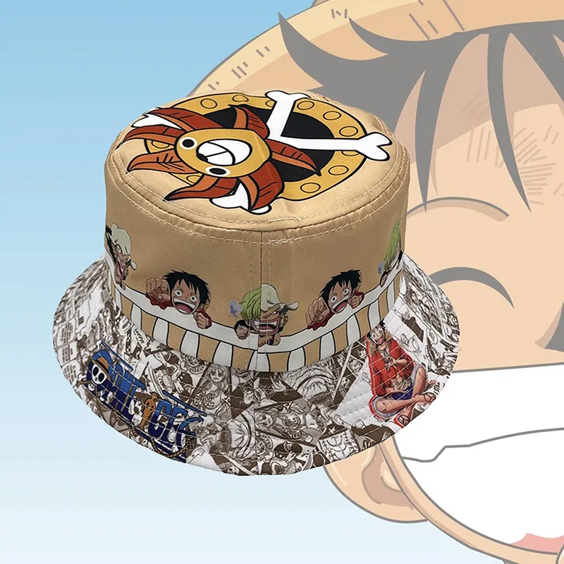 Anime One Piece Cosplay Luffy Print Fisherman Caps Bucket Hat For Adult  Outdoor  eBay