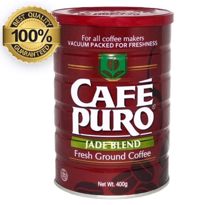 Cafe Puro Jade Blend Fresh Ground Coffee in a Tin Can 400g Lazada PH
