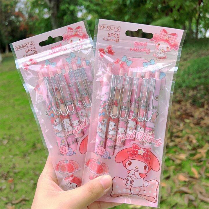 pen-new-anime-neutral-pen-kawaii-mymelody-kuromi-pachacco-student-cartoon-hook-press-pen-childrens-stationery-gift