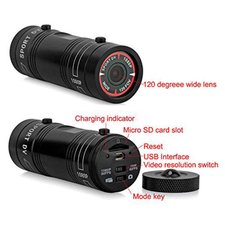 กล้องแอคชั่นขนาดเล็ก-f9-hd-1080p-หมวกกันน็อคมอเตอร์ไซค์จักรยานขนาดเล็กกันน้ำสำหรับกีฬากลางแจ้งกล้องบันทึกวิดีโอ-dv-สี-สีดำ