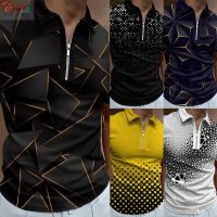 T Shirt Men Zip Collar Fashion Golf Short Sleeve Casual Pullover Tee Top