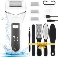 ZZOOI Foot Care Tool with 3 Rollers Skin Care Feet Dead Dry Skin Removal Electric Foot File Callus Remover for Cracked Heels Cuticles