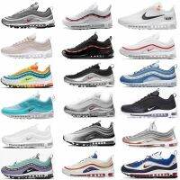 Hot Sale [Original] ΝΙΚΕ Ar* Max- 97 O G Silver Bulet Kaleidoscope Fog purple   Mint Green 3M Reflective Mens and womens running shoes Breathable Shock Absorption Comfortable Sports Shoes {Free Shipping}