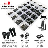 pcs M1.6 M2 M2.5 M3 M4 Black Grade 12.9 Steel Allen Hexagon Hex Socket Cap Head Screw Bolt Nut Washer Set Assortment Kit