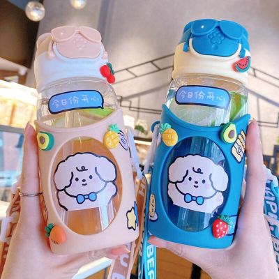 △❃ 600ml Portable Kids Water Sippy Cup Creative Cartoon Baby Feeding Cups with Straws Leakproof Water Bottles Children 39;s Drinkware